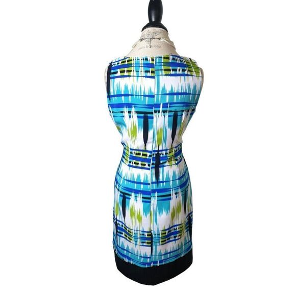 Ronni Nicole Sleeveless Sheath Dress 10 Abstract Print Blue/Green/Black Workwear - Picture 2 of 5
